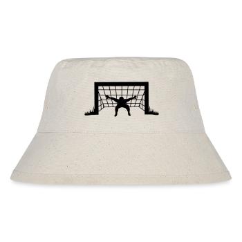 Torwart mit breiten Händen transparente Schattenfigur - Stanley/Stella recycelter Bucket Hat - Naturweiß - Vorne