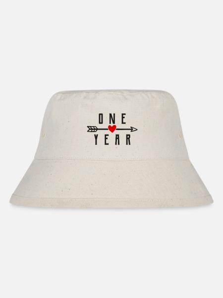 1 Jahr Erster Hochzeitstag Jahrestag Beziehung - Stanley/Stella recycled bucket hat - råhvid