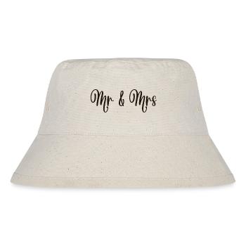 Mr & Mrs Hochzeit Verlobung Heiraten - Stanley/Stella recycelter Bucket Hat - Naturweiß - Vorne