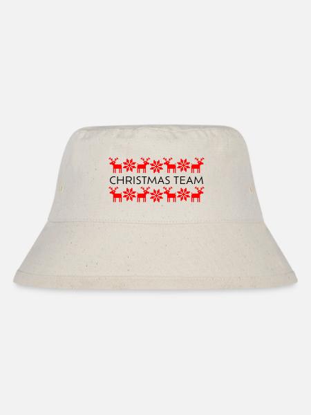 Elch Sterne Norwegen Ugly Christmas Team Santa - Stanley/Stella recycelter Bucket Hat - Naturweiß