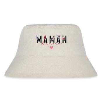 Maman d’amour fleurs- idée cadeau maman - Bob recyclé Stanley/Stella - blanc naturel - Devant