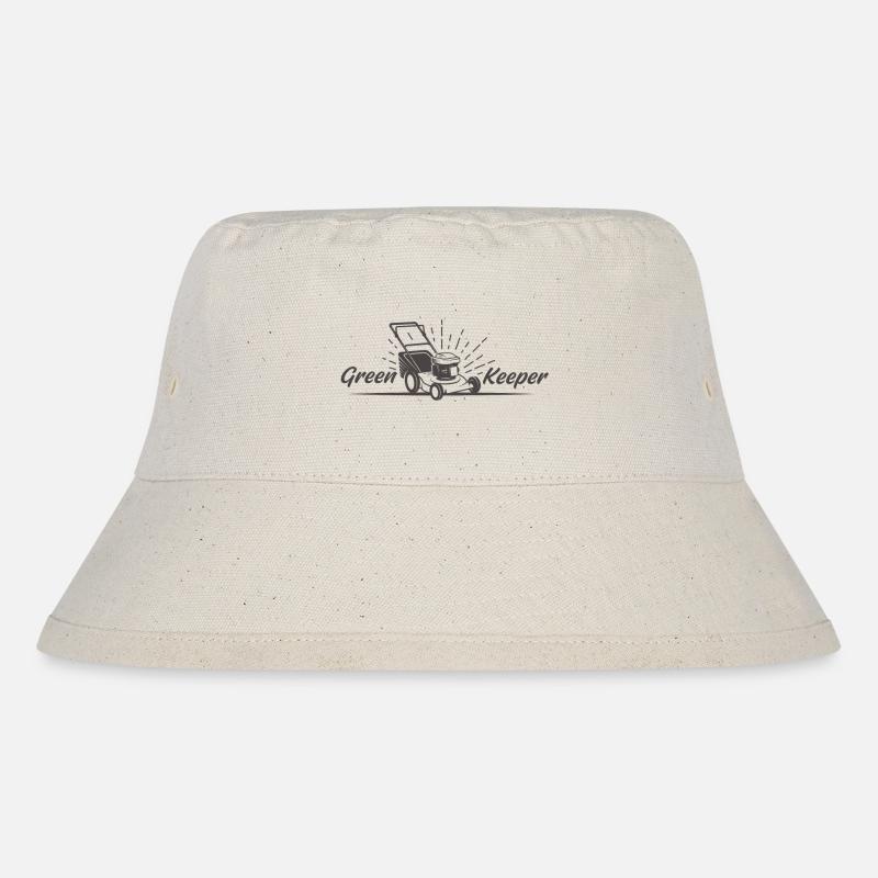 Greenkeeper Rasenmäher Gärtner Garten Geschenkidee - Stanley/Stella recycelter Bucket Hat - Naturweiß