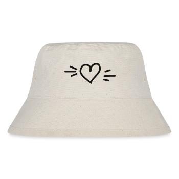Herz gezeichnet - Stanley/Stella recycelter Bucket Hat - Naturweiß - Vorne