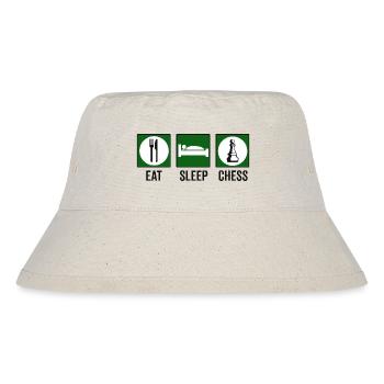 Eat Sleep Chess Schach Spruch Zitat - Stanley/Stella recycelter Bucket Hat - Naturweiß - Vorne