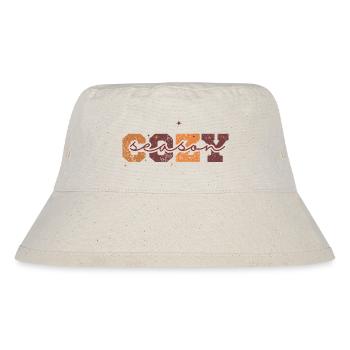 Retro Saison Orange Crackle - Stanley/Stella recycelter Bucket Hat - Naturweiß - Vorne