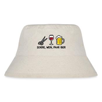 Schere Wein Paar Bier Lustiges Party Wortspiel - Stanley/Stella recycelter Bucket Hat - Naturweiß - Vorne