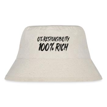 0% Verantwortung 100% Reichtum - Stanley/Stella recycelter Bucket Hat - Naturweiß - Vorne