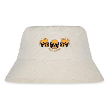 Drei Schädel – Schädel-Trio - Stanley/Stella recycelter Bucket Hat - Naturweiß - Vorne