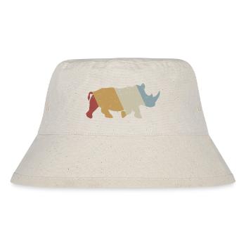 Geometrisches Nashornmosaik - Stanley/Stella recycelter Bucket Hat - Naturweiß - Vorne