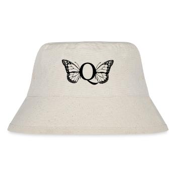 Buchstabe Q Schmetterling - Stanley/Stella recycelter Bucket Hat - Naturweiß - Vorne