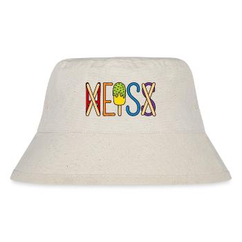 H EIS S - Eis essen - heiß - Sommer - Hitze - Eis - Stanley/Stella recycelter Bucket Hat - Naturweiß - Vorne