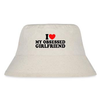 Liebe meine Freundin Ich liebe meine besessene Freundin - Stanley/Stella recycelter Bucket Hat - Naturweiß - Vorne