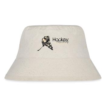 Eishockey Action Illustration - Stanley/Stella recycelter Bucket Hat - Naturweiß - Vorne