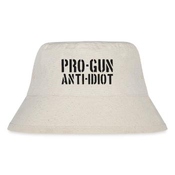 Pro-Waffen, Anti-Idiot - Stanley/Stella recycelter Bucket Hat - Naturweiß - Vorne