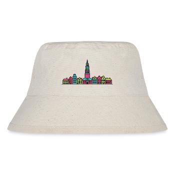 Groningen City Skyline Martinitoren Linienzeichnung - Stanley/Stella recycelter Bucket Hat - Naturweiß - Vorne