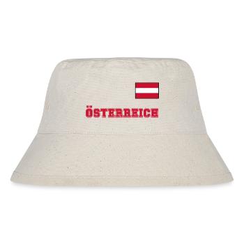 ÖSTERREICH Trikot Look - Flagge Fahne auf Brust - Stanley/Stella recycelter Bucket Hat - Naturweiß - Vorne