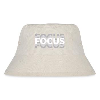 Focus Optische Täuschung Typografie Motiv - Stanley/Stella recycelter Bucket Hat - Naturweiß - Vorne