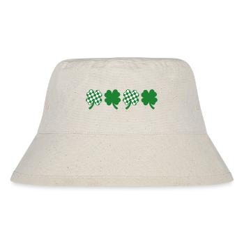 Karierter Klee St. Patrick's Day - Stanley/Stella recycelter Bucket Hat - Naturweiß - Vorne
