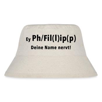 Philipp - Philip - Filip - Phillipp - Phillip, wie - Stanley/Stella recycelter Bucket Hat - Naturweiß - Vorne