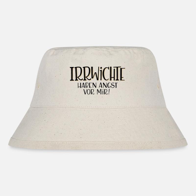 Irrwichte haben Angst vor mir - Stanley/Stella recycelter Bucket Hat - Naturweiß
