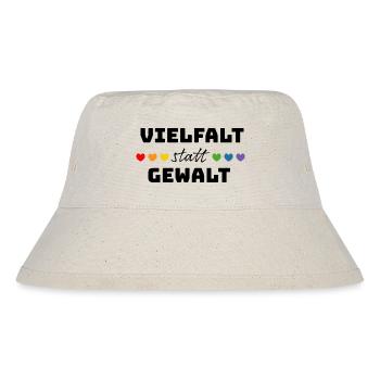 Regenbogenherzchen Vielfalt statt Gewalt LGBT lgbt - Stanley/Stella recycelter Bucket Hat - Naturweiß - Vorne