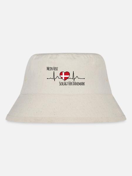 Mein Herz schlägt für Dänemark Spruch Urlaub - Stanley/Stella recycelter Bucket Hat - Naturweiß