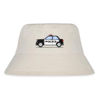 Police Schwarz und Weiß - Stanley/Stella recycelter Bucket Hat - Naturweiß - Vorne