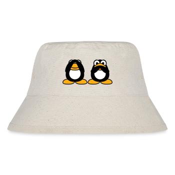 2 Penguins Talking Nothing See Mute Blind Friends - Stanley/Stella Recycled Bucket Hat - natural - Front