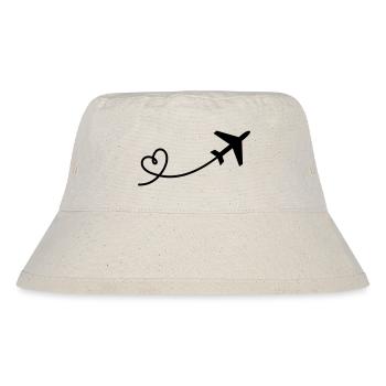 Airplane with heart - Stanley/Stella Recycled Bucket Hat - natural - Front