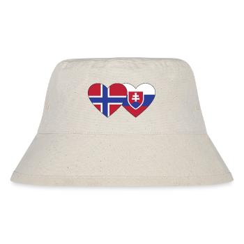 Norwegen Slowakei Flagge Herz - Stanley/Stella recycelter Bucket Hat - Naturweiß - Vorne
