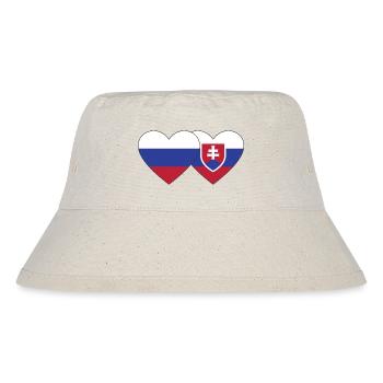 Russland Slowakei Flagge Herz - Stanley/Stella recycelter Bucket Hat - Naturweiß - Vorne