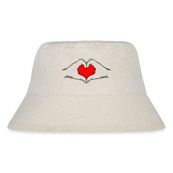 Hände in Herzform - Stanley/Stella recycelter Bucket Hat - Naturweiß - Vorne