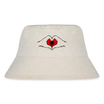 Albanien Herzform mit Hände - Stanley/Stella recycelter Bucket Hat - Naturweiß - Vorne
