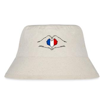 France Heart Shape with Hands - Stanley/Stella Recycled Bucket Hat - natural - Front