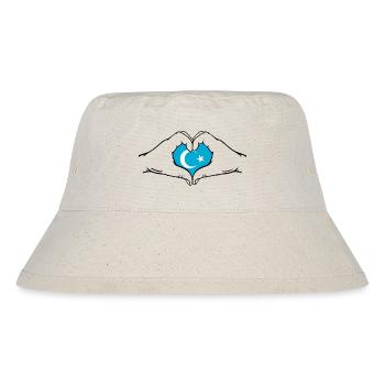 Uyghur Flag Heart Shape - Stanley/Stella Recycled Bucket Hat - natural - Front