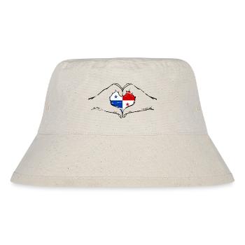 Panama Flag Heart Shape Used - Stanley/Stella Recycled Bucket Hat - natural - Front