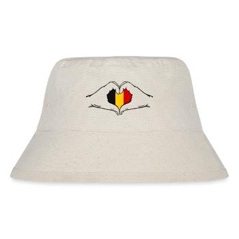 Belgium Flag Heart Shape - Stanley/Stella Recycled Bucket Hat - natural - Front