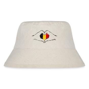 Belgium Flag Heart Shape Used - Stanley/Stella Recycled Bucket Hat - natural - Front
