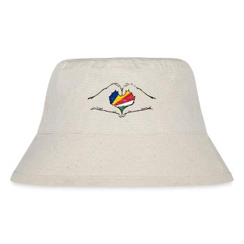 Drapeau des Seychelles en forme de coeur utilisé - Bob recyclé Stanley/Stella - blanc naturel - Devant