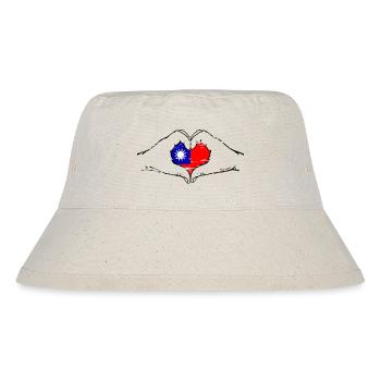 Taiwan flag heart shape used - Stanley/Stella Recycled Bucket Hat - natural - Front