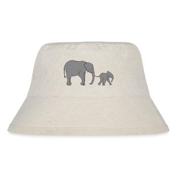 Elefanten Mutter und Kind Baby Elefant - Stanley/Stella recycelter Bucket Hat - Naturweiß - Vorne
