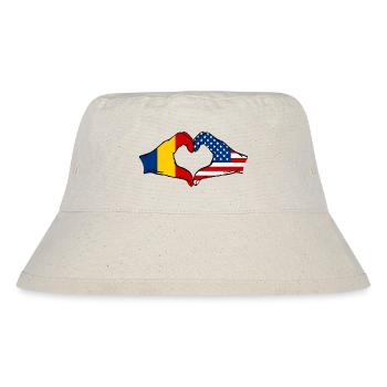 Romania USA heart shape with hands - Stanley/Stella Recycled Bucket Hat - natural - Front