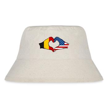 Belgium USA heart shape with hands - Stanley/Stella Recycled Bucket Hat - natural - Front