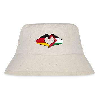 Germany Palestine heart shape with hands - Stanley/Stella Recycled Bucket Hat - natural - Front
