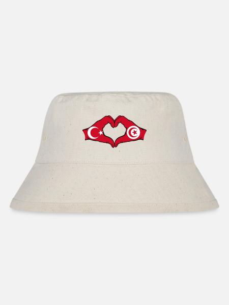 Forme de coeur Türkiye Tunisie avec mains - Bob recyclé Stanley/Stella - blanc naturel