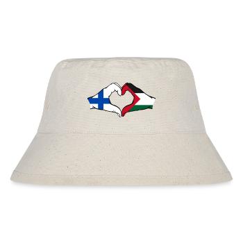 Finnland Palästina Herzform mit Hände - Stanley/Stella recycelter Bucket Hat - Naturweiß - Vorne