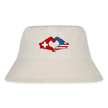 Switzerland USA heart shape with hands - Stanley/Stella Recycled Bucket Hat - natural - Front