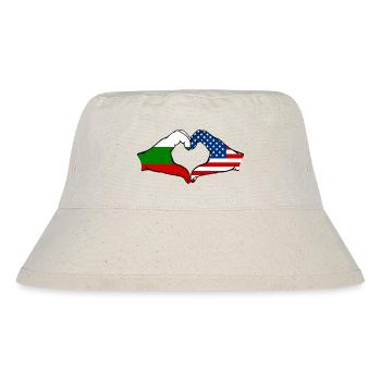 Forme de coeur Bulgarie USA avec les mains - Bob recyclé Stanley/Stella - blanc naturel - Devant