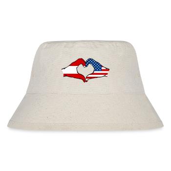 Autriche USA forme de coeur avec les mains - Bob recyclé Stanley/Stella - blanc naturel - Devant
