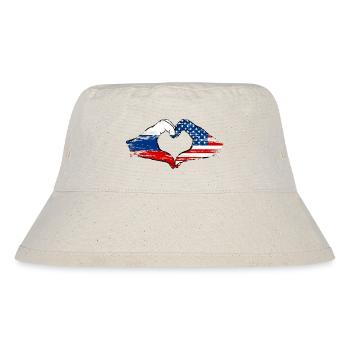 Forme de coeur Russie USA avec mains utilisées - Bob recyclé Stanley/Stella - blanc naturel - Devant